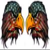 American Flag Eagle Head Version 3 Pairs Decal comes in 5 sizes (5" x 5") view 1