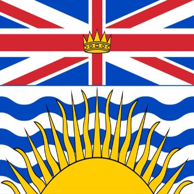 3.5" x 6" British Columbia Flag Laminated Vinyl Decal
