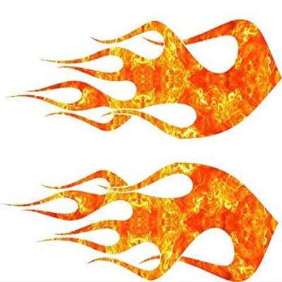Wild Dingos LLC - ST2 Winglets - Flame Decal Kit Multi-Color Golf Cart UTV RC ATV Mower Motorcycle Tank (C - Large, PG28-101-000 SM LT Yellow)