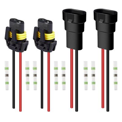 UTSAUTO 2Set 9005 9006 H10 Wire Connectors Female & Male Adapter Wiring Harness Sockets Wire 12V for Headlights Fog Lights