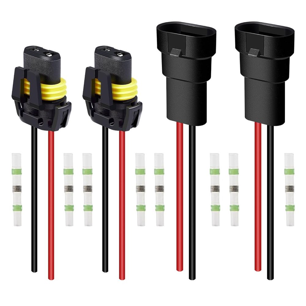 UTSAUTO 2Set 9005 9006 H10 Wire Connectors Female & Male Adapter Wiring Harness Sockets Wire 12V for Headlights Fog Lights