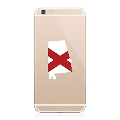 2X - Alabama State Shaped Flag Cell Phone Sticker Self Adhesive Vinyl Decal Sticker AL Vinyl Made in USA