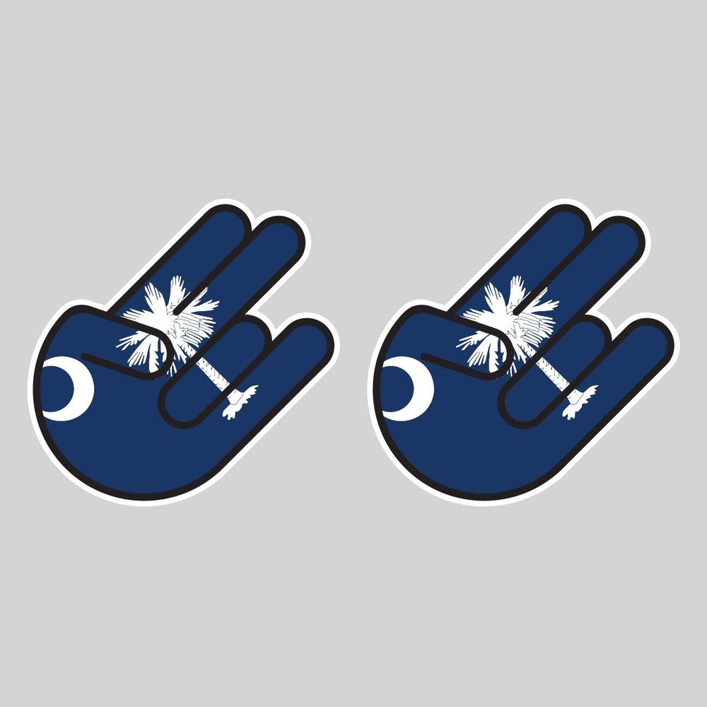 Two Pack South Carolina Shocker Sticker Die Cut Decal Adhesive Vinyl South Carolinian SC Made in USA