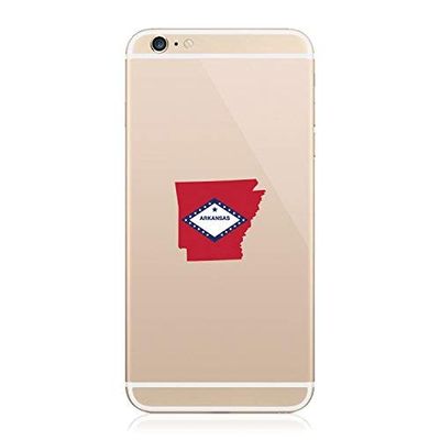 2X - Arkansas State Shaped Flag Cell Phone Sticker Self Adhesive Vinyl Decal Sticker AR Vinyl Made in USA