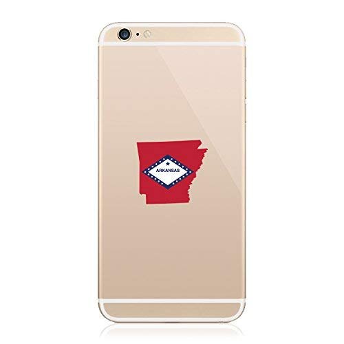 2X - Arkansas State Shaped Flag Cell Phone Sticker Self Adhesive Vinyl Decal Sticker AR Vinyl Made in USA
