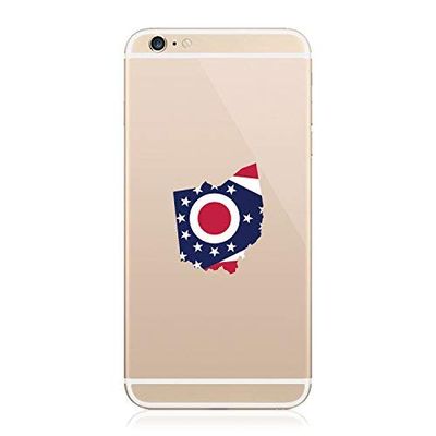 2X - Ohio State Shaped Flag Cell Phone Sticker Self Adhesive Vinyl Decal Sticker OH Vinyl Made in USA