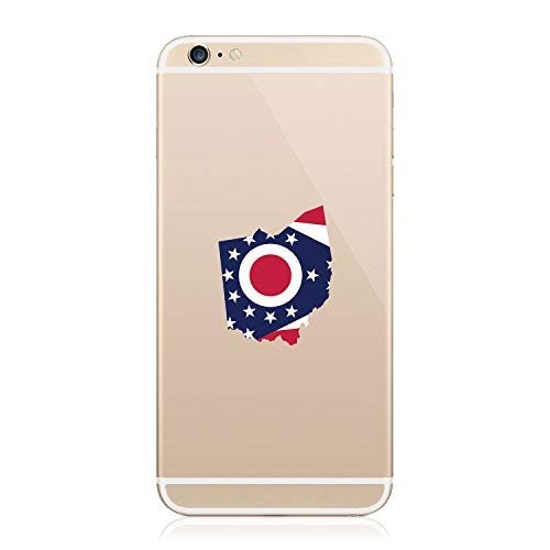 2X - Ohio State Shaped Flag Cell Phone Sticker Self Adhesive Vinyl Decal Sticker OH Vinyl Made in USA