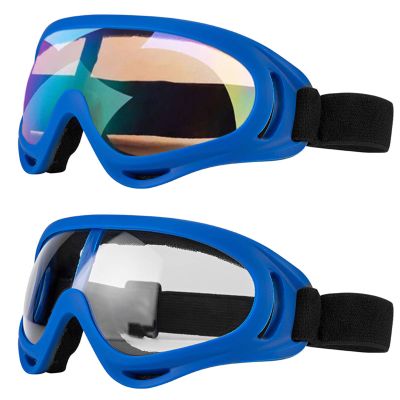 LJDJ Motorcycle Goggles - Glasses Set of 2 - Dirt Bike ATV Motocross Anti-UV Adjustable Riding Offroad Protective Combat Tactical Military Goggles for Men Women Kids Youth Adult