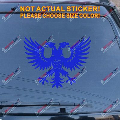 Albania Double Headed Eagle Decal Sticker Albanian Car Vinyl die Cut no bkgrd (Blue, 12'' (30.5cm))