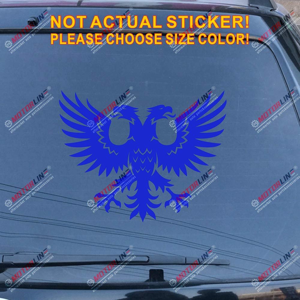 Albania Double Headed Eagle Decal Sticker Albanian Car Vinyl die Cut no bkgrd (Blue, 12'' (30.5cm))