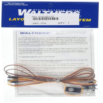 Walthers Z, N, HO, S, O, G Scale Single Color LED Fascia Indicator - Layout Control System - Green,942-154