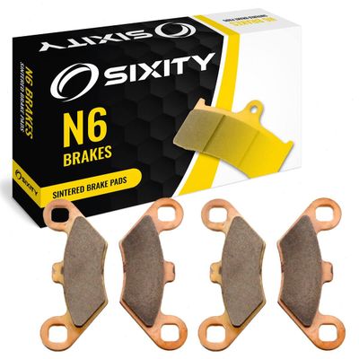 Sixity N6 Front Sintered Brake Pads compatible with Polaris Trail Boss 350L 4x4 1990 Complete Set