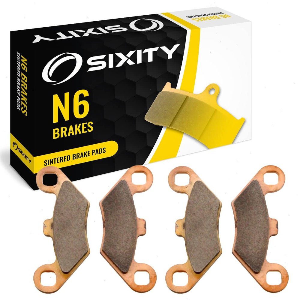 Sixity N6 Front Sintered Brake Pads compatible with Polaris Trail Boss 350L 4x4 1990 Complete Set