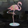 Applicable Pun Shiny Pink Flamingo - Fractal Hologram Vinyl Decal 6 inch view 2