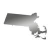 Applicable Pun Massachusetts State Shape - Vinyl Decal for Outdoor Use on Cars, ATV, Boats, Windows and More - Silver 8 inch view 1