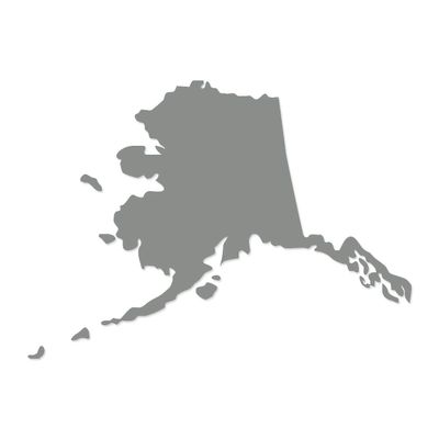 Applicable Pun Alaska State Shape - Vinyl Decal for Outdoor Use on Cars, ATV, Boats, Windows and More - Middle Grey 7 inch