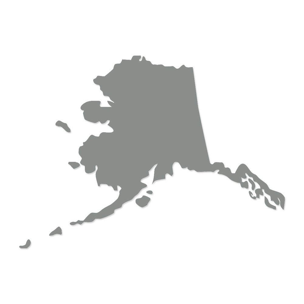 Applicable Pun Alaska State Shape - Vinyl Decal for Outdoor Use on Cars, ATV, Boats, Windows and More - Middle Grey 7 inch