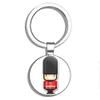 Glover Trading London Queen's Guard Soldier Round Steel Metal Key Chain Keychain Ring Double Sided Deisgn view 1