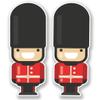 Glover Trading London Queen's Guard Soldier Round Steel Metal Key Chain Keychain Ring Double Sided Deisgn view 3