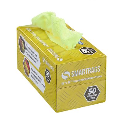 Arkwright Smart Rags Microfiber Cleaning Cloths, Pack of 50 in a Box, Lint Free 180 GSM Reusable Towels for Auto, Office and Household Cleaning, 12 x 12 in, Yellow