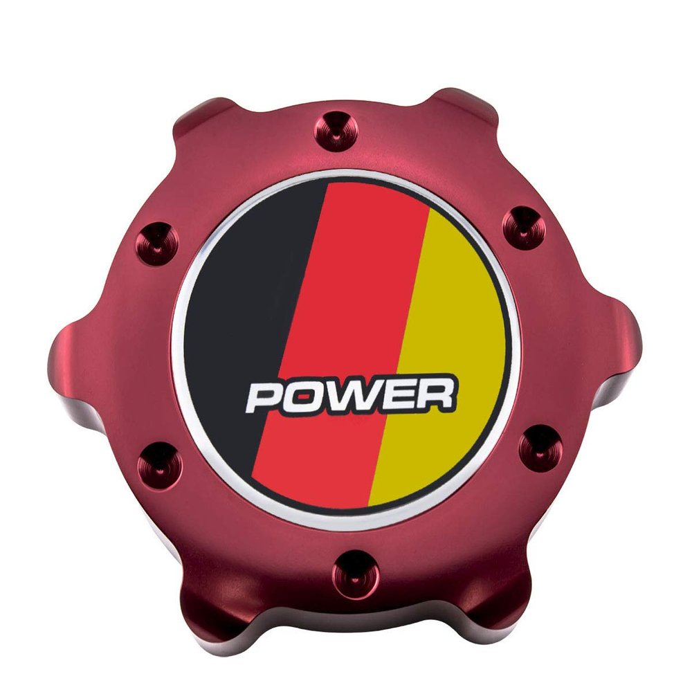 VMS RACING RED OIL CAP Power BRY OIL CAP Emblem in Billet Aluminum Compatible with BMW E38 E65 E66 E67 7 Series 740i 740il 745i 745il 750 750il 760i 760il 95-08 1995-2008