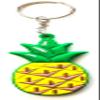 GT//Rotors Pineapple Rubber Keychain Soft Pine Apple PVC Double Sided Car Keys Fob Accessory view 1