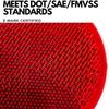 Qty 4 (2 Red/2 Amber) - 2" Inch Round Reflector Bike,Trailer, Truck, Boat, Mailbox, Construction, Signage, Warning with Super Strong Adhesive DOT/SAE Approved view 3