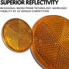 Qty 4 (2 Red/2 Amber) - 2" Inch Round Reflector Bike,Trailer, Truck, Boat, Mailbox, Construction, Signage, Warning with Super Strong Adhesive DOT/SAE Approved view 4