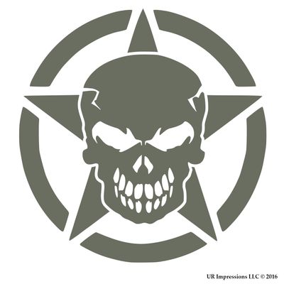 UR Impressions Gry 10in. Army Star Oscar Mike Scourge Decal Vinyl Sticker Graphics for Cars 4X4 Trucks SUV Vans Walls Windows Laptop|Gray|10 inch|URI702-G