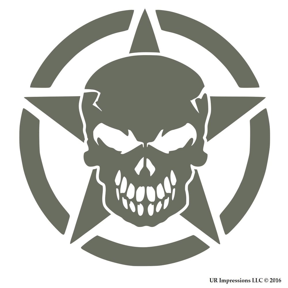 UR Impressions Gry 10in. Army Star Oscar Mike Scourge Decal Vinyl Sticker Graphics for Cars 4X4 Trucks SUV Vans Walls Windows Laptop|Gray|10 inch|URI702-G