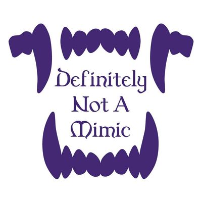 Dark Spark Decals Definitely Not A Mimic Jaws 12 inch Purple Indoor Outdoor Vinyl Decal