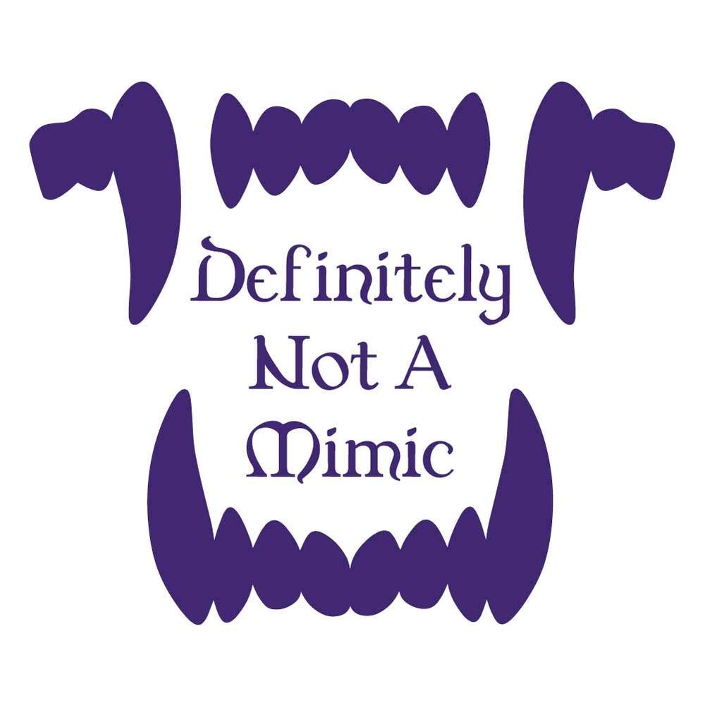 Dark Spark Decals Definitely Not A Mimic Jaws 12 inch Purple Indoor Outdoor Vinyl Decal