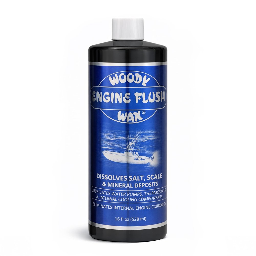 Woody Wax Engine Flush Refill, Internal Cooling System Treatment for Outboards, Inboards & Jet Skis, Engine Flush Concentrate Dissolves Salt & Scale while Lubricating Water Pumps & Thermostats, 16 Oz