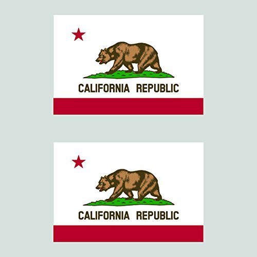 Magnet Two Pack Flag of California Magnetic Vinyl Bear Flag Republic Californian Car Magnet Bumper Sticker