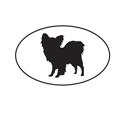 ION Graphics Magnet Papillon Euro Oval Magnetic Vinyl Dog Canine pet 5" Car Magnet Bumper Sticker