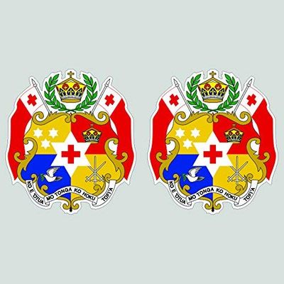 Magnet Two Pack Tongan Coat of Arms Magnetic Vinyl Car Magnet Bumper Sticker
