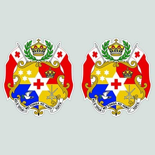 Magnet Two Pack Tongan Coat of Arms Magnetic Vinyl Car Magnet Bumper Sticker