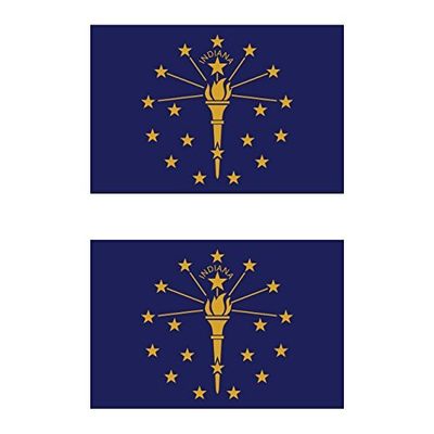 KW Vinyl Magnet Two Pack Indiana Flag Magnetic Hoosier State Car Magnet Bumper Sticker