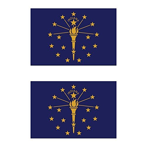 KW Vinyl Magnet Two Pack Indiana Flag Magnetic Hoosier State Car Magnet Bumper Sticker
