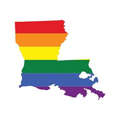 Magnet Louisiana State Shaped Gay Pride Rainbow Flag Magnetic Vinyl LGBT LA Car Magnet Bumper Sticker