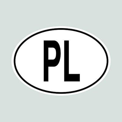 Magnet PL Poland Country Code Oval Magnetic Vinyl Car Magnet Bumper Sticker