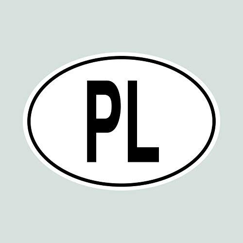 Magnet PL Poland Country Code Oval Magnetic Vinyl Car Magnet Bumper Sticker