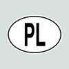 Magnet PL Poland Country Code Oval Magnetic Vinyl Car Magnet Bumper Sticker view 1