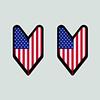 Magnet Two Pack American USDM Driver Badge Magnetic Vinyl wakaba Leaf soshinoya USA Car Magnet Bumper Sticker view 1