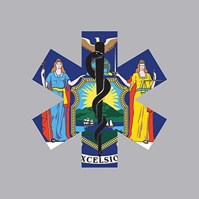 Magnet New York State Shaped EMT Flag Magnetic Vinyl EMS Paramedic NY Car Magnet Bumper Sticker
