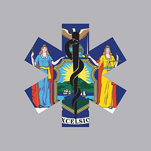 Magnet New York State Shaped EMT Flag Magnetic Vinyl EMS Paramedic NY Car Magnet Bumper Sticker