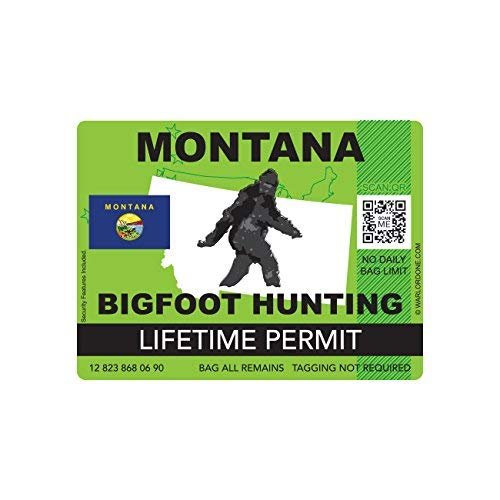 Magnet Montana Bigfoot Hunting Permit Magnetic Vinyl Sasquatch Lifetime Car Magnet Bumper Sticker