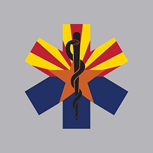 Magnet Arizona State Shaped EMT Flag Magnetic Vinyl EMS Paramedic AZ Car Magnet Bumper Sticker