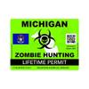 Magnet Zombie Michigan State Hunting Permit Magnetic Vinyl MI Car Magnet Bumper Sticker view 1