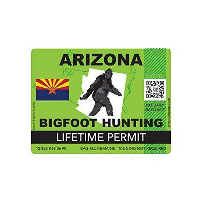 Magnet Arizona Bigfoot Hunting Permit Magnetic Vinyl Sasquatch Lifetime Car Magnet Bumper Sticker